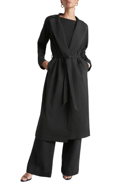 Splendid X Kate Young Wool-blend Wrap Coat In Black