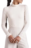 Splendid X Kate Young Mock-neck Long-sleeve Bodysuit In Natural