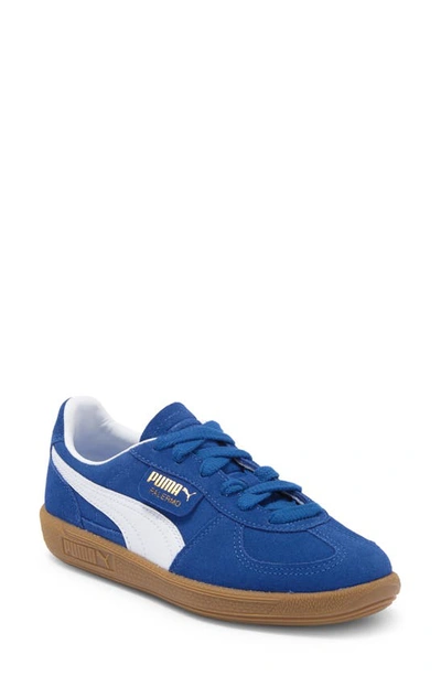 Puma Kids' Big Girls Palermo Casual Trainers From Finish Line In Cobalt Glaze- White