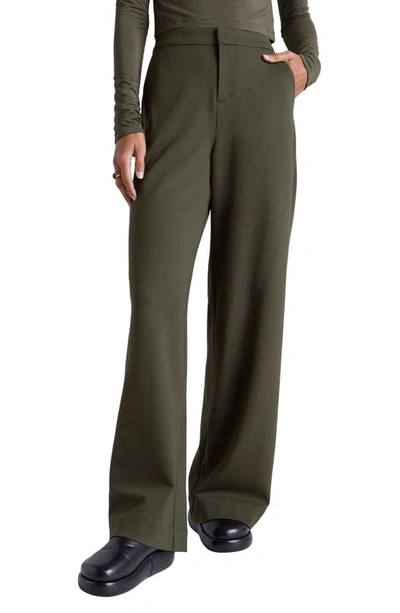 Splendid X Kate Young Wool-blend Straight-leg Trousers In Spruce