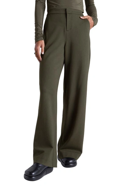 Splendid X Kate Young Wool-blend Straight-leg Pants In Spruce