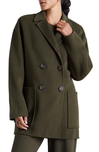 Splendid X Kate Young Wool And Cashmere Double-breasted Coat In Spruce