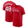 NIKE NIKE JACOB DEGROM RED TEXAS RANGERS NAME & NUMBER T-SHIRT