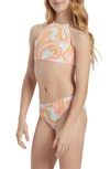 BILLABONG KIDS' IN THE GROOVE TWO-PIECE SWIMSUIT
