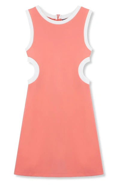 Truce Girls' Cutout Sleeveless Knit Dress - Big Kid In Coral