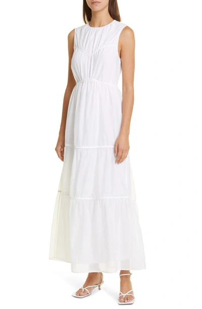 Sir Emme Tiered Cotton And Silk Dress In Ivory