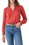 FAHERTY WILLA BUTTON FRONT PEASANT BLOUSE