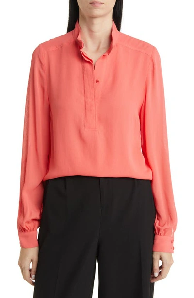 Ted Baker Hendra Stand Collar Shirt In Coral