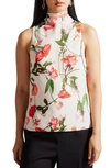 TED BAKER RAEVEN FLORAL SLEEVELESS TOP