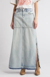 RE/DONE RE/DONE MID RISE ORGANIC COTTON DENIM MAXI SKIRT