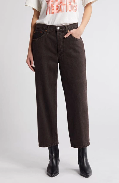 Re/done Women's Loose Crop High-rise Straight-leg Jeans In Cocoa
