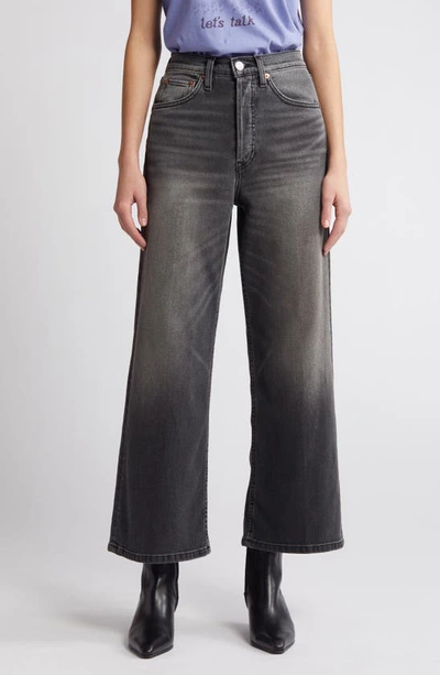 RE/DONE HIGH WAIST CROP WIDE LEG JEANS