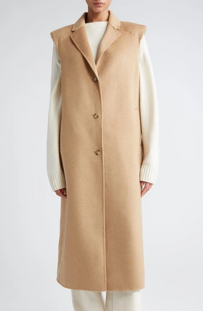 Loulou Studio Women's Deanna Sleeveless Wool-cashmere Coat In Golden Sand Melange