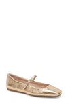 Dolce Vita Reyes Wide Ballet Flats Gold Distressed Leather In Multi