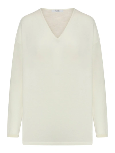 Max Mara Cashmere Sweater In White