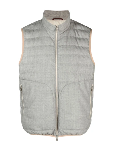Brunello Cucinelli Padded Vest With Zip In Grey