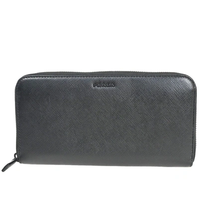 Prada Saffiano Black Leather Wallet  ()