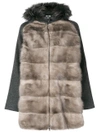 P.A.R.O.S.H P.A.R.O.S.H. FUR PANELLED JACKET - GREY,LINKYD470552P12235309