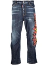 Dsquared2 Dark Clean Wash Big Brother Jeans With Print