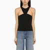 Isabel Marant Zineba Triangle Cutout Cotton Top In Black