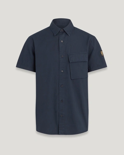 Belstaff Scale Short Sleeve Shirt In Dark Ink