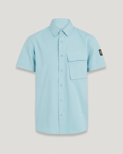 Belstaff Scale Short Sleeve Shirt In Blue