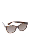 Gucci Sensual Romanticism Rectangle Sunglasses In Dark Havana/brown