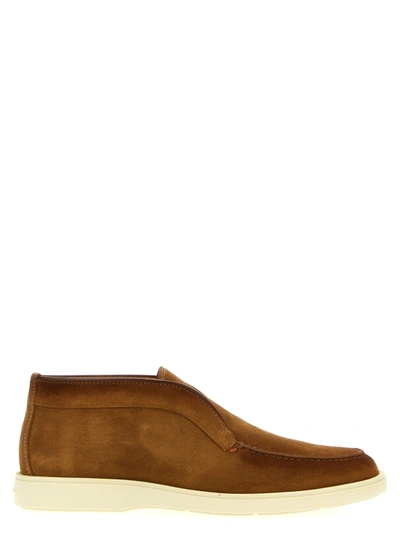 Santoni Desert Flat Shoes Brown In Light Brown