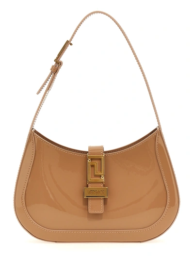 Versace Greca Goddess Shoulder Bags Beige In Brown