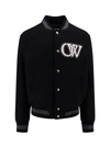 OFF-WHITE VARSITY WOOL BOMBER WITH ICONIC EMBROIDERY