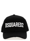 DSQUARED2 LOGO EMBROIDERY CAP HATS WHITE/BLACK
