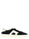 Santoni Men's Dbs1 Double Buckle Leather Sneakers In Blue