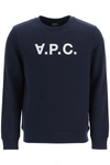 Apc Rufus Logo-print Cotton Sweatshirt In Blue