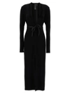 NORMA KAMALI LONG DEEP V-NECK DRESS DRESSES BLACK