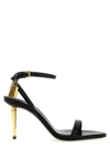 Tom Ford Lock Leather Sandals In Black