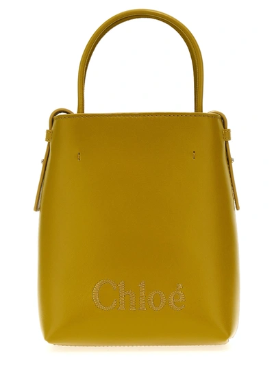Chloé Micro Chloe Sense Hand Bags Green In Yellow