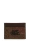 ETRO PAISLEY CARD HOLDER WALLETS, CARD HOLDERS BROWN