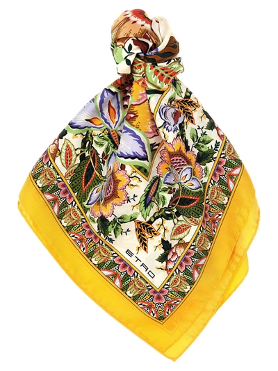 Etro Printed Silk Scarf Scarves, Foulards Multicolor In Multicolour