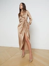 L Agence Kadi Wrap Silk Maxi Dress In Dark Cappuccino