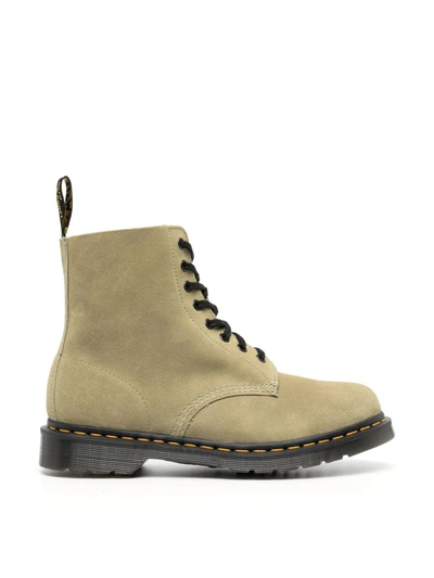 Dr. Martens' 1460 Pascal Suede Lace Up Boots In Pale Olive