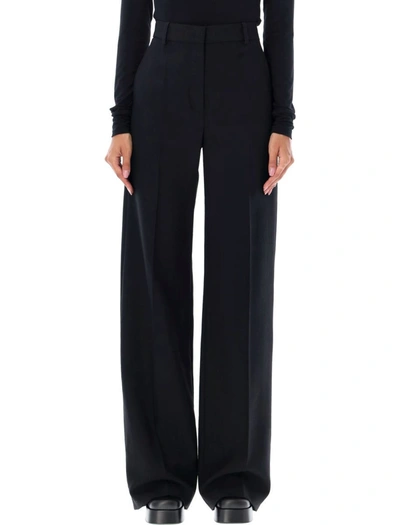 Stella Mccartney Cropped Straight Leg Wool Trousers In Black
