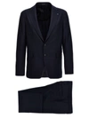 Tagliatore Notch Lapel Single Breasted Suit Dress In Blue