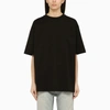 BALENCIAGA BALENCIAGA BLACK CREW-NECK T-SHIRT WITH LOGO WOMEN