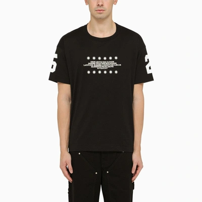GIVENCHY GIVENCHY BLACK CREW-NECK T-SHIRT WITH GRAPHIC PRINT MEN