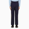 GUCCI GUCCI ROYAL BLUE TROUSERS WITH VELVET BANDS MEN