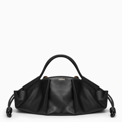 Loewe Paseo Long Leather Top-handle Bag In Black