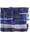 Y'S fringed check scarf,YXL0299211993226