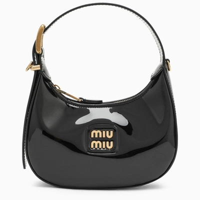 Miu Miu Black Patent Leather Hobo Bag Women