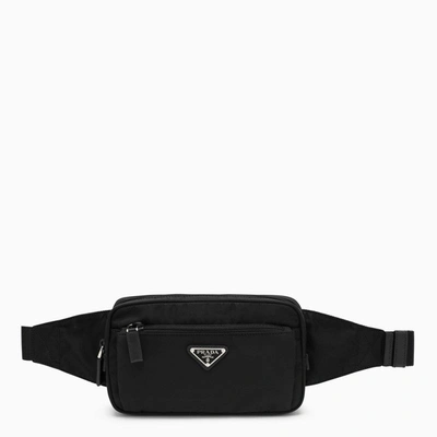 Prada Black Nylon Bumbag Men In Brown