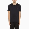 STONE ISLAND STONE ISLAND NAVY CREWNECK T-SHIRT WITH LOGO MEN